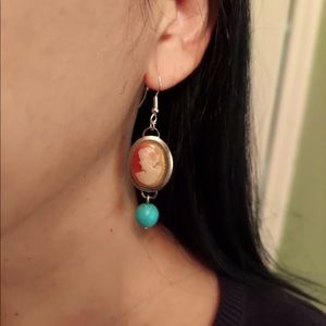 Upcycled Cameo Earrings